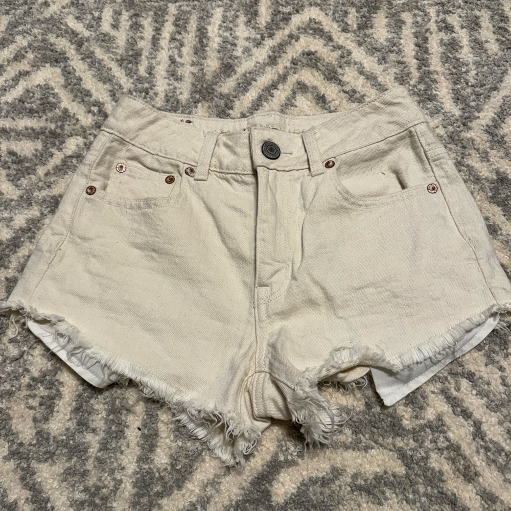 American Eagle Outfitters Cream Jean Shorts